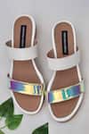 Shop_Shradha Hedau Footwear Couture_Multi Color Dia Holographic Platform Wedges _at_Aza_Fashions