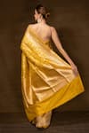 Shop_Pinki Sinha_Yellow Pure Silk Woven Mughal Pattern Banarasi Saree With Running Blouse_at_Aza_Fashions
