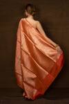 Shop_Vishwa By Pinki Sinha_Orange Silk Zari Brocade Banarasi Handwoven Saree With Running Blouse_at_Aza_Fashions