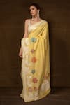 Pinki Sinha_Yellow Muga Silk Woven Kalamkari Patterns Banarasi Saree With Running Blouse _Online_at_Aza_Fashions