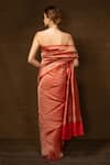 Shop_Pinki Sinha_Red Pure Silk Woven Floral Pattern Banarasi Saree With Running Blouse_at_Aza_Fashions