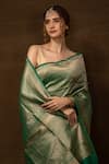 Buy_Pinki Sinha_Green Pure Silk Woven Floral Jaal Saree With Running Blouse_Online_at_Aza_Fashions