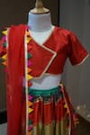 Shop_APRICOTKIDS_Multi Color Chinnon Wave Pattern Lehenga Set  