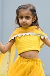 Buy_APRICOTKIDS_Yellow Organza Embroidered Chikankari Blouse Lehenga Set  _Online_at_Aza_Fashions