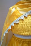 APRICOTKIDS_Yellow Organza Embroidered Chikankari Blouse Lehenga Set  _at_Aza_Fashions