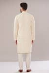 Shop_Kasbah_White Silk Embroidered Thread Chikankari Kurta Set _at_Aza_Fashions