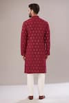 Shop_Kasbah_Red Silk Embroidery Sequin Chikankari Kurta Set _at_Aza_Fashions