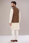 Shop_Kasbah_Yellow Silk Embroidery Floral Nehru Jacket_at_Aza_Fashions