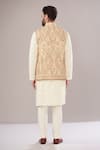 Shop_Kasbah_Ivory Georgette Embroidery Paisley Kashmiri Nehru Jacket _at_Aza_Fashions