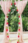 Buy_Throwpillow_Pink Polyester Printed Floral Curtains - Set Of 2 _at_Aza_Fashions