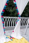 Buy_Throwpillow_White Polyester Plain Tassel Border Curtains - Set Of 2 _at_Aza_Fashions