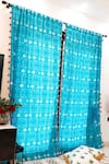 Buy_Throwpillow_Blue Polyester Printed Floral Curtains - Set Of 2 _at_Aza_Fashions