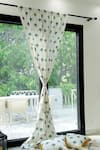 Shop_Throwpillow_White Polyester Printed Palm Summer Curtains - Set Of 2 _at_Aza_Fashions