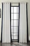 Buy_Throwpillow_Black Polyester Plain Contrast Border Curtains - Set Of 2 _at_Aza_Fashions