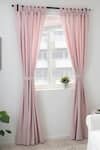 Buy_Throwpillow_Pink Polyester Plain Pastel Curtains - Set Of 2_at_Aza_Fashions