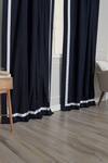 Shop_Throwpillow_Blue Polyester Plain Kylen Ribbon Border Dark Curtains - Set Of 2 _at_Aza_Fashions