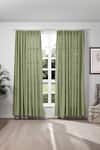 Buy_Throwpillow_Green Polyester Plain Tertiary Curtains - Set Of 2_at_Aza_Fashions