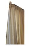 Throwpillow_Beige Polyester Plain Neutral Solid Curtains - Set Of 2 _at_Aza_Fashions