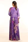 Shop_Garo_Purple Jacket And Bustier Silk Muslin Floral Pattern Cropped & Palazzo Set _at_Aza_Fashions