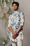 Buy_Project Bandi_Multi Color Linen Satin Printed Floral Milano Bundi  _at_Aza_Fashions