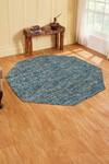 Buy_Kaleen India_Blue 100% Wool Handwoven Checkered Pattern Torquoise Octagon Rug _at_Aza_Fashions