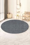 Buy_Kaleen India_Grey 100% Wool Hand Tufted Abstract Pattern Carbon Round Rug _at_Aza_Fashions