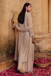 Amitabh Malhotra_Ivory Georgette Embellished Mirror Resham Work Kurta Sharara Set  _Online_at_Aza_Fashions