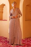 Buy_Amitabh Malhotra_Purple Georgette Embroidered And Embellished Sequin V Kurta Sharara Set  _Online_at_Aza_Fashions