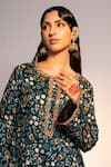 Buy_Redpine Designs_Green Kurta Viscose Raw Silk Printed Floral Round Blossom With Pant _Online_at_Aza_Fashions