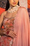 Shop_Redpine Designs_Coral Kurta And Sharara Viscose Raw Silk Printed Cutdana Embellished Set _Online_at_Aza_Fashions