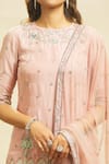 Alaya Advani_Pink Kurta Silk Hand Embroidered Aari And Zardozi Floral Pattern Sharara Set _Online