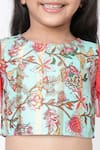 Buy_LIL DRAMA_Blue Polyester Digital Printed Floral Pattern Crop Top And Dhoti Pant Set _Online_at_Aza_Fashions