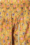 LIL DRAMA_Yellow Polyester Digital Printed Floral Crop Top And Dhoti Pant Set _at_Aza_Fashions