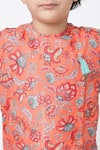 Shop_Lil Drama_Orange Polyester Floral Print Kurta And Dhoti Pant Set _Online_at_Aza_Fashions