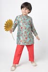 Buy_LIL DRAMA_Pink Polyester Digital Printed Floral Pattern Kurta And Pyjama Set _at_Aza_Fashions