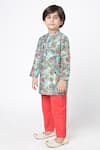 LIL DRAMA_Pink Polyester Digital Printed Floral Pattern Kurta And Pyjama Set _Online_at_Aza_Fashions