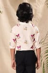 Shop_LittleCheer_Off White Soft Cotton Cambric Embroidered Thread Work Butterfly Shirt _at_Aza_Fashions