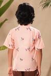 Shop_Littlecheer_Pink Cotton Embroidery Bird Motif Shirt And Trouser Set _at_Aza_Fashions