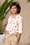 Shop_LittleCheer_Off White Soft Cotton Cambric Embroidered Thread Work Floral Shirt And Pant Set _Online_at_Aza_Fashions