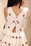 Shop_Littlecheer_Off White Cotton Embroidery Ladybug Dress _at_Aza_Fashions