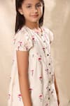 Buy_LittleCheer_Off White Soft Cotton Cambric Embroidery Thread Flamingo Dress _Online_at_Aza_Fashions