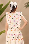 Shop_LittleCheer_Off White Soft Cotton Cambric Embroidery Thread Flower Dress _at_Aza_Fashions