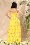 Shop_LittleCheer_Yellow Soft Cotton Cambric Embroidery Thread Bird Maxi Dress _at_Aza_Fashions