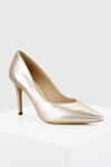 Buy_OROH_Gold Plain Carnelian Metallic Pumps _at_Aza_Fashions