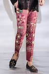 Buy_Jubinav Chadha_Red Crepe Printed Bandhani Pant _Online_at_Aza_Fashions