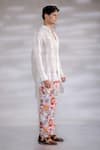 Jubinav Chadha_Pink Crepe Hand Painted Digital Prints Flora And Fauna Pant _Online_at_Aza_Fashions