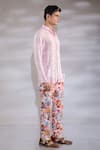 Buy_Jubinav Chadha_Pink Georgette Embroidered Chikankari Sheer Short Kurta _Online_at_Aza_Fashions