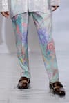 Jubinav Chadha_Green Crepe Printed Floral Pant _Online_at_Aza_Fashions