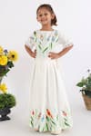 Buy_LA Dee DA_Off White Silk, Linen Embroidery Threadwork Jumpsuit _at_Aza_Fashions