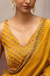 Shop_Mimamsaa_Gold Munga Silk Embroidered Prabha Saree With Unstitched Blouse Piece _Online_at_Aza_Fashions